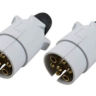 2 Caravan Grey Plastic Plugs - S Type 7 Pin MP29B